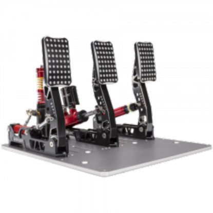 Pedale SIMAGIC P2000-S100R S309 Crimson Edition, Gaming, PC, 3 pedale, hidraulične, 100 kg Load Cell, crne