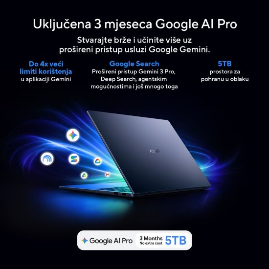 Laptop ASUS ProArt P16 H7607BA-SE004X / NVIDIA RTX Spark N1X, 64GB, 1000GB SSD, NVIDIA Blackwell RTX GPU, 16" UHD+ OLED Touch, Windows 11 Pro, crni