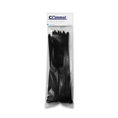 Plastične vezice za kabele, 7.5 mm x 250 mm, crne, 25 kom