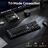 Tipkovnica KEYCHRON Q6 Ultra, RGB, Silk POM Red Switch, UK Layout, bežična, crna