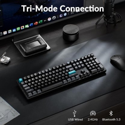 Tipkovnica KEYCHRON Q6 Ultra, RGB, Silk POM Red Switch, UK Layout, bežična, crna