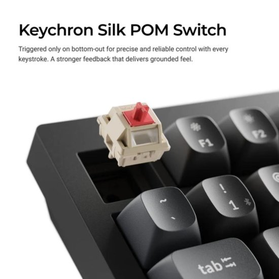 Tipkovnica KEYCHRON V3 Ultra, RGB, Silk POM Red Switch, UK Layout, bežična, crna
