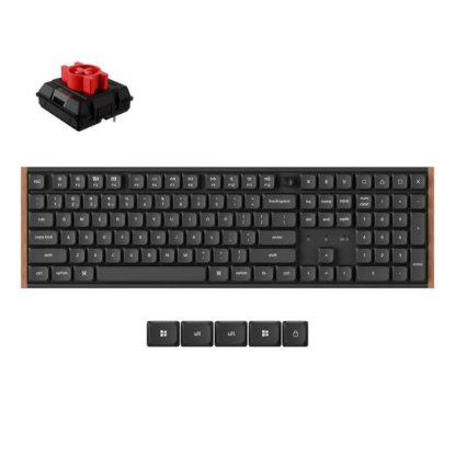Tipkovnica KEYCHRON K5 Ultra, RGB, Milk POM Red Switch, UK Layout, bežična, crna