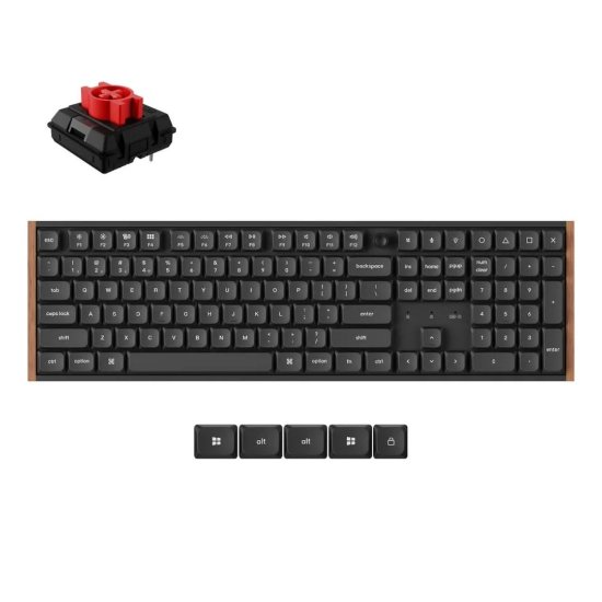 Tipkovnica KEYCHRON K5 Ultra, RGB, Milk POM Red Switch, UK Layout, bežična, crna