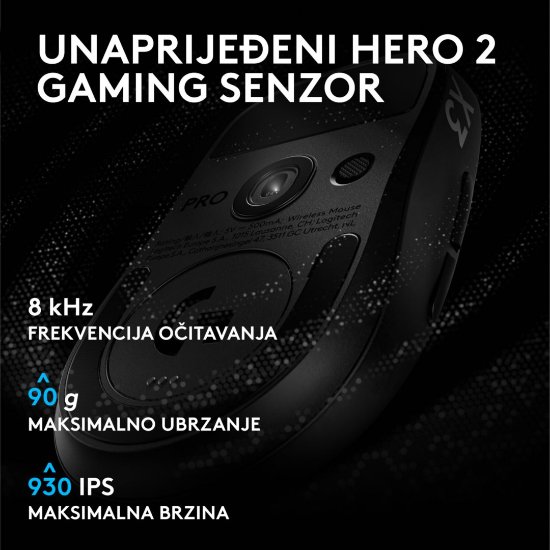 Miš LOGITECH PRO X3 Superstrike, Gaming, optički, 48000dpi, USB, crni