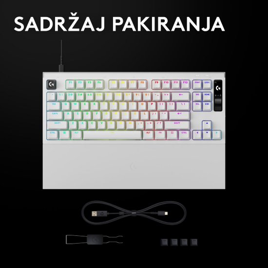 Tipkovnica LOGITECH PRO X2 Rapid, mehanička, bijela