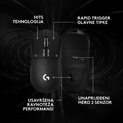 Miš LOGITECH PRO X3 Superstrike, Gaming, optički, 48000dpi, USB, crni