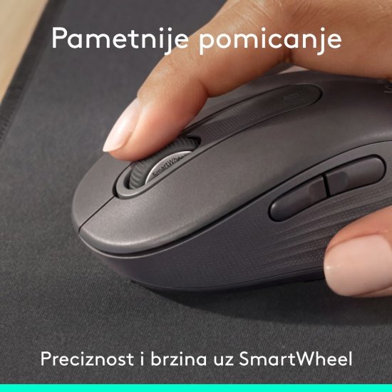 Miš Signature M650, optički, bežični, BT, 4000dpi. crni + podloga za miš, crna