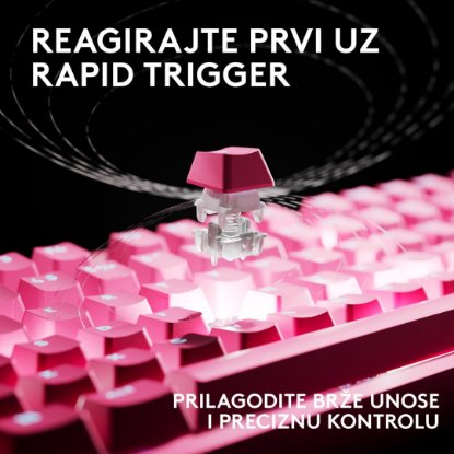 Tipkovnica LOGITECH PRO X2 Rapid, mehanička, roza