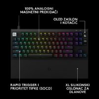 Tipkovnica LOGITECH PRO X2 Rapid, mehanička, crna