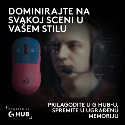 Miš LOGITECH PRO X3 Superstrike, Gaming, optički, 48000dpi, USB, magenta