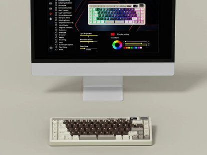 Tipkovnica ROYAL KLUDGE RK-M70, mehanička, Cream linear switch, bežična, US layout, smeđa