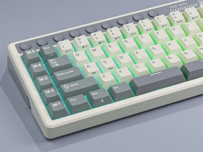 Tipkovnica ROYAL KLUDGE M70, mehanička, Cream switch, bežična, US layout, Cyan Purple