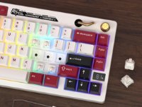 Tipkovnica ROYAL KLUDGE M65, mehanička, Cream switch, bežična, US layout, Famicom