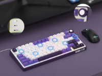Tipkovnica ROYAL KLUDGE R75, mehanička, Brown switch, žična, US layout, Blackberry Mousse