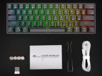 Tipkovnica ROYAL KLUDGE RK-61, mehanička, Brown switch, bežična, US layout, crna