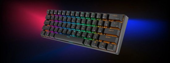 Tipkovnica ROYAL KLUDGE RK-61, mehanička, Brown switch, bežična, US layout, crna
