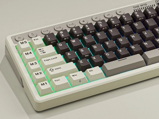 Tipkovnica ROYAL KLUDGE RK-M70, mehanička, Cream linear switch, bežična, US layout, smeđa