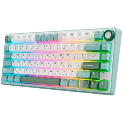 Tipkovnica ROYAL KLUDGE RK R75, mehanička, Brown switch, bežična, US layout, svijetlo plava