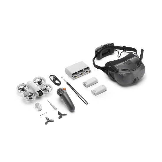 Dron DJI Neo Motion Fly More Combo, 4K kamera, 1-axis gimbal, vrijeme leta do 18 min, DJI Motion 3 daljinski upravljač, DJI naočale N3, bijeli