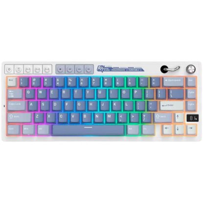 Tipkovnica ROYAL KLUDGE M65, mehanička, Cream switch, bežična, US layout, Ocean Blue
