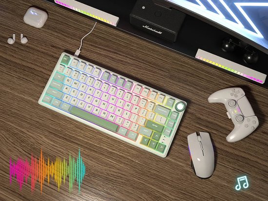 Tipkovnica ROYAL KLUDGE RK R75, mehanička, Brown switch, bežična, US layout, svijetlo plava