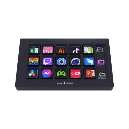 STREAM DECK WHITE SHARK QILAUT WSD-100 – 15 PROGRAMABILNIH LCD TIPKI ZA STREAMING I PRODUKTIVNOSTWhite Shark Qilaut WSD-100 praktičan je upravljački uređaj namijenjen streamerima, kreatorima digitaln