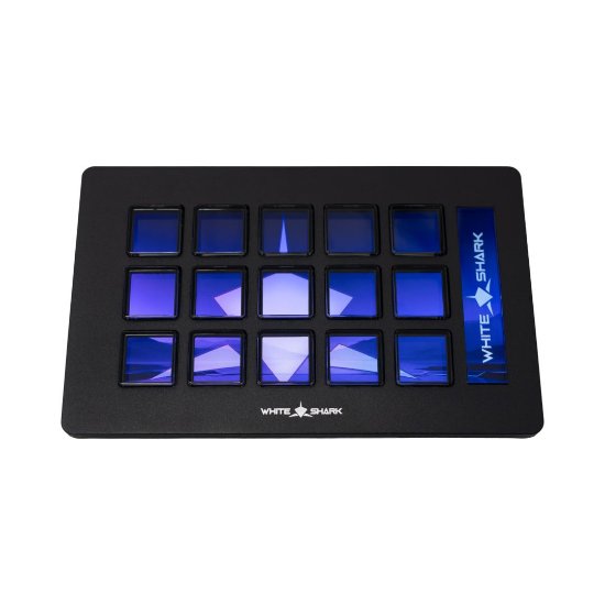 STREAM DECK WHITE SHARK QILAUT WSD-100 – 15 PROGRAMABILNIH LCD TIPKI ZA STREAMING I PRODUKTIVNOSTWhite Shark Qilaut WSD-100 praktičan je upravljački uređaj namijenjen streamerima, kreatorima digitaln