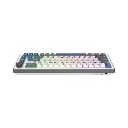 Tipkovnica WHITE SHARK Excalibur M GK-009252, RGB, crveni KTT Wine Red switch, mehanička, HR layout, bijela, USB / 2,4GHz / BT