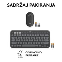Tipkovnica + miš LOGITECH Pebble 2 Combo, bežična, crna