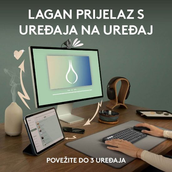 Miš LOGITECH M350s Pebble 2, optički, BT, crni
