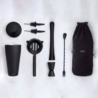 Set za koktele MIKAMAX Cocktail Shaker Set, 700ml, mat crni