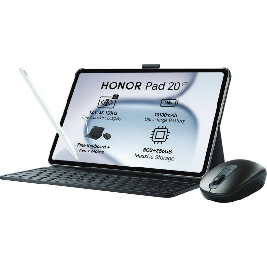 Tablet HONOR Pad 20, 12,1", 6GB, 256GB, Android 16, sivi