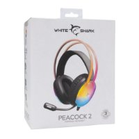 Gaming slušalice WHITE SHARK Peacock-2 GH-2444, žičane, 3,5 mm + USB, RGB, crne