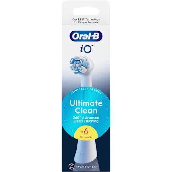 Zamjenske glave četkice za zube ORAL-B iO Ultimate Clean, 6 kom, bijele