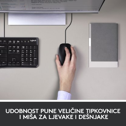 Tipkovnica + miš LOGITECH MK120 Desktop, crna, USB