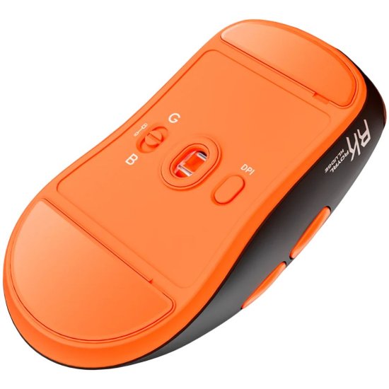 Miš RK-M30-BLKOR, optički (PAW 3311), bežični, Bluetooth/USB, 12000 DPI, 6 tipki, 250 mAh, crno-narančasti