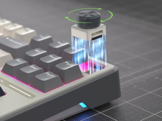 Tipkovnica ROYAL KLUDGE RK-R87PRO, RGB osvjetljenje, mehanička, Brown prekidači, žična, US raspored, 88 tipki, Half Grey