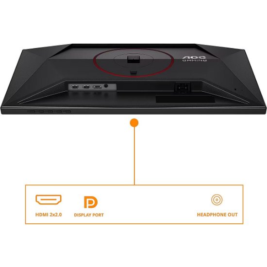 Gaming monitor 23,8" AOC 24G4ZR, FHD, Fast IPS, 240/260Hz, 1ms, 300cd/m2, G-SYNC Compatible, Pivot, crno-crveni