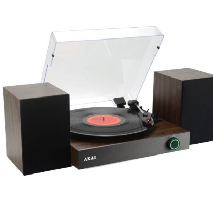 Gramofon AKAI ATT-200SP, BT, Hi-Fi vanjski stereo zvučnici, drvo