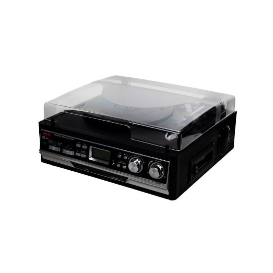 Gramofon AKAI ATT-15SE, FM radio, Kazetofon, USB, SD Card, BT, zvučnici, crni