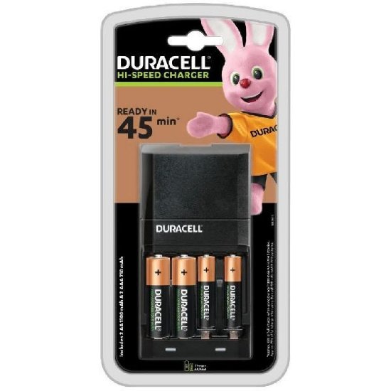 Punjač za baterije DURACELL CEF27, Plug In, za AA/AAA punjive, 230V, + 2 komada AA + 2 komada AAA