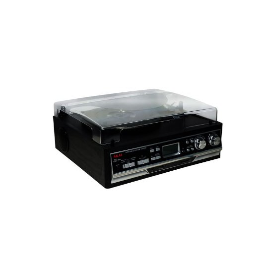 Gramofon AKAI ATT-15SE, FM radio, Kazetofon, USB, SD Card, BT, zvučnici, crni