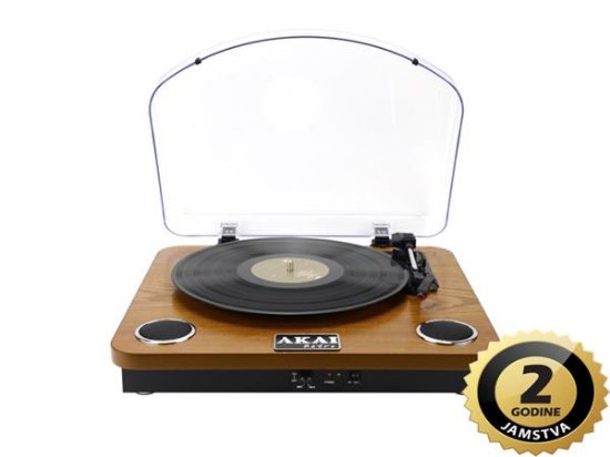Gramofon AKAI ATT-11BTN, USB, SD, BT, ugrađeni zvučnici, drvo