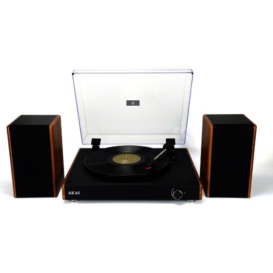 Gramofon AKAI ATT-240SP, USB, BT, FM radio, CD player, zvučnici, drvo