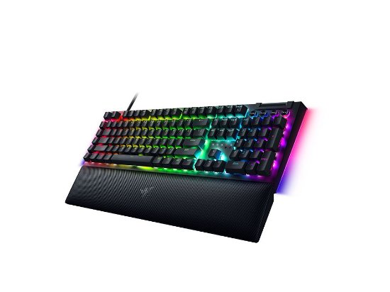 Tipkovnica RAZER BlackWidow V4, mehanička, Yellow switch, RGB, US Layout, crna, USB