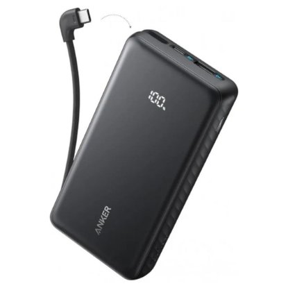 Mobilni USB punjač ANKER Zolo A110D, 10000mAh, brzo punjenje 22,5W, ugrađeni USB-C kabel, crni